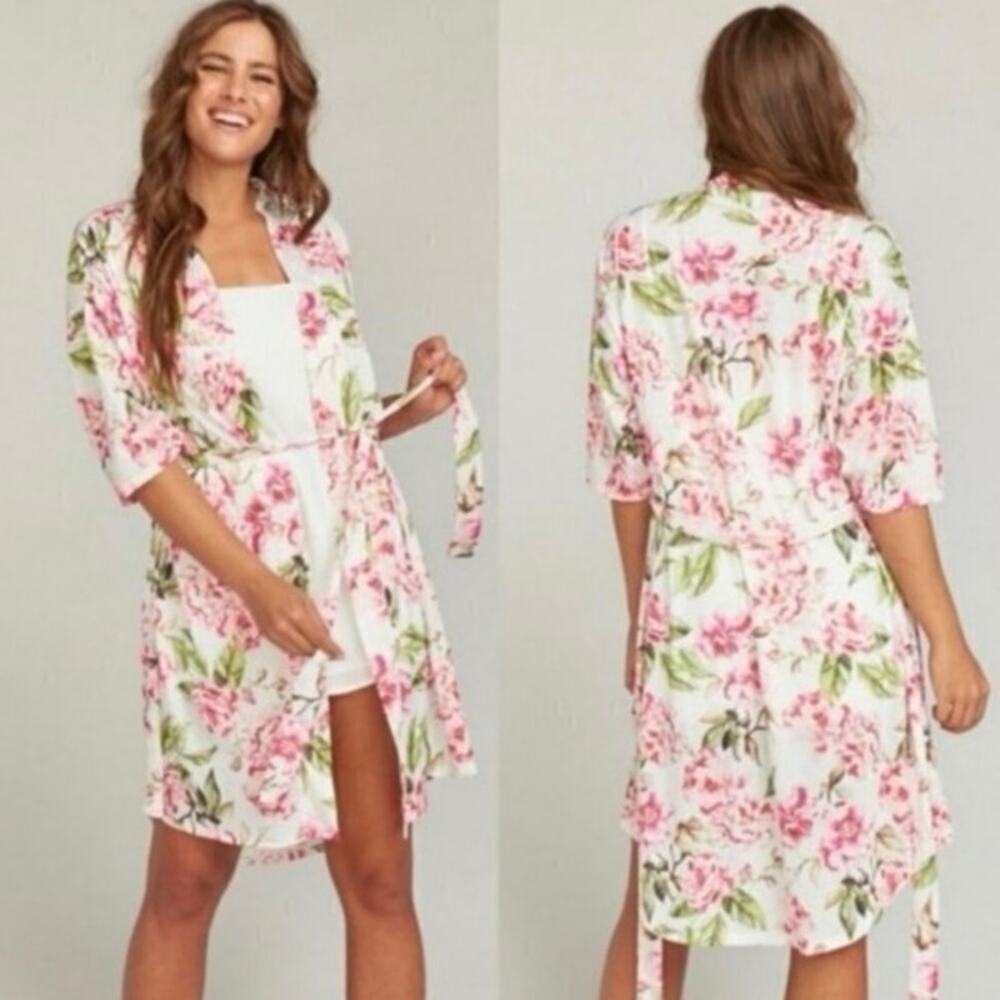 Show Me Your MuMu Brie Garden of Blooms Floral Robe One Size‎ Kimono Bridal Belt